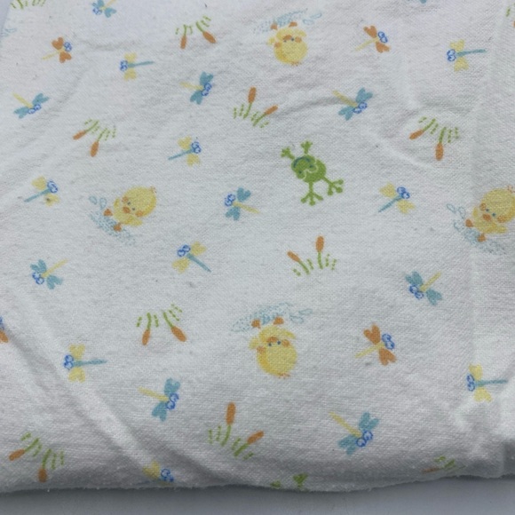 Vintage Baby Blanket Reciving Duck Frog Dragonfly Green Small Wonders - Picture 5 of 5